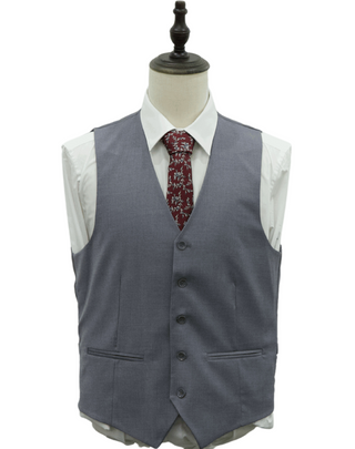 Mazari Vested Slim Fit Suit - Paris Silver 1525