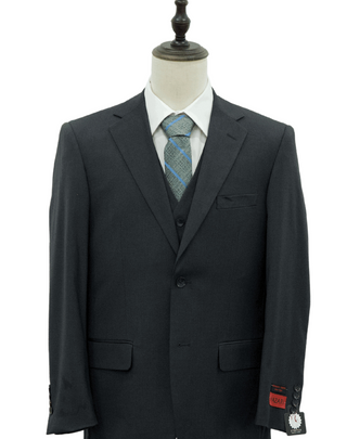 Mazari Modern Fit Vested Suit - Paris Charcoal 1500