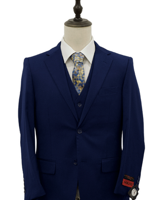 Mazari Vested Slim Fit Suit - Paris Blue 1525