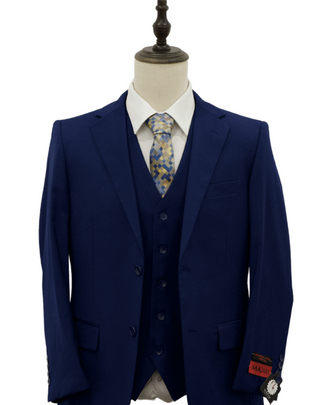 Mazari Vested Slim Fit Suit - Paris Blue 1525