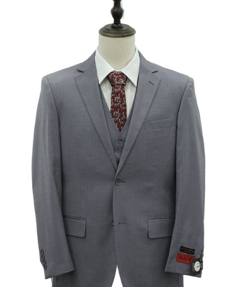 Mazari Vested Slim Fit Suit - Paris Silver 1525