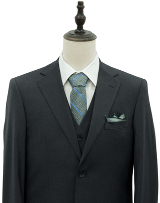 Mazari Modern Fit Vested Suit - Paris Charcoal 1500