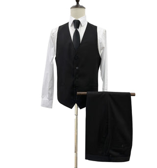 Angelo Rossi Modern Fit Vested Suit - Black