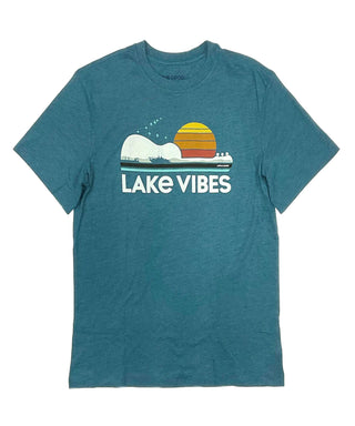Life is Good Guitar Lake Vibes Cool Tee - Passion Blue