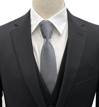 Profile Slim Fit Vested Suit - Black