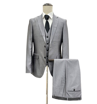 Profile Slim Fit Vested Suit - Shark Skin Gray