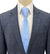 Top Lapel Windowpane Modern Fit Suit - Navy Blue