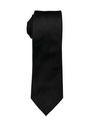 Zenio Geometric Stripe Slim Tie - Black