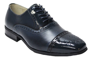 Giorgio Venturi Navy Cap Toe Oxford Shoes