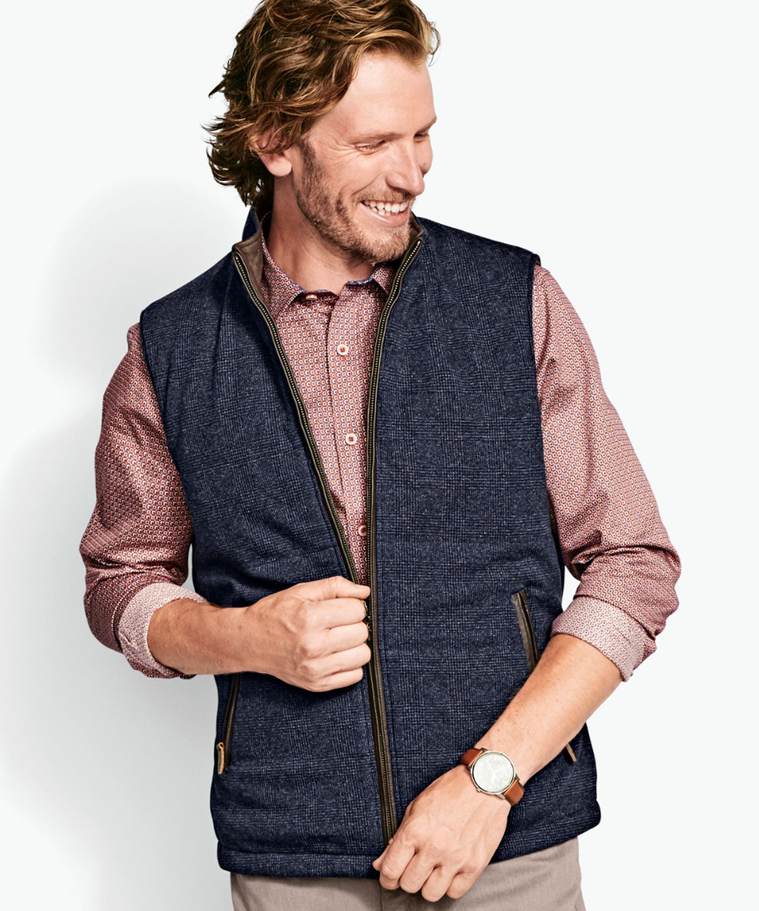 Johnston Murphy Reversible Vest Brown Navy – MDZ Menswear