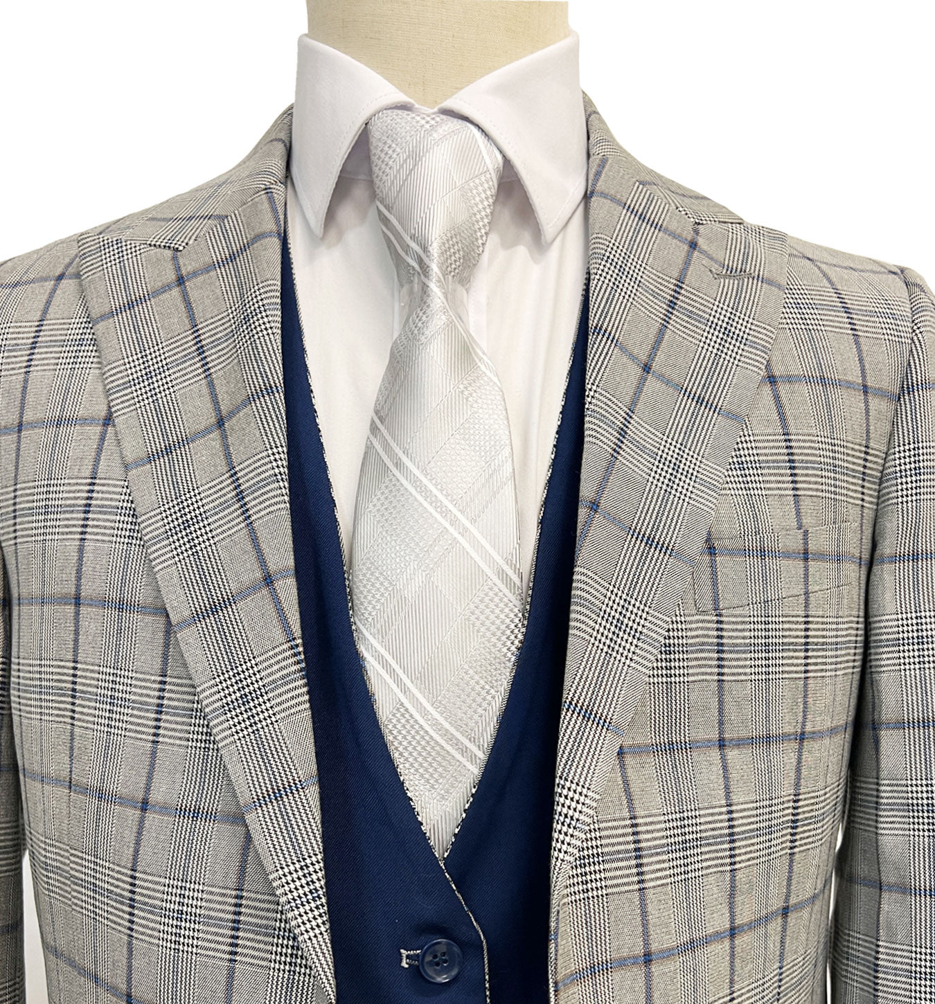 Mazari Bart Revo Modern Fit Suit With Reversible Vest - Gray 2022– MDZ ...