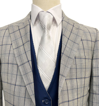 Mazari Bart Revo Modern Fit Suit With Reversible Vest - Gray 2022