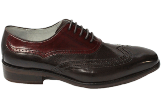Giovanni Cyprus Chocolate Brown & Red Wingtip Oxford