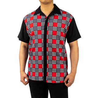 Bruno Conte Square Pattern Black and Red Walking Suit