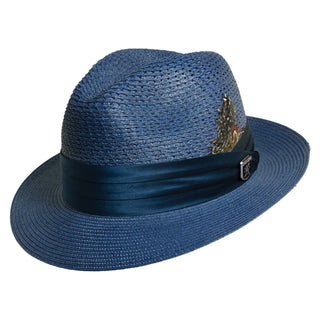 Dublin Blue Poly Braid Fedora Hat
