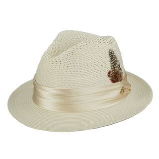 Dublin Beige Poly Braid Fedora Hat