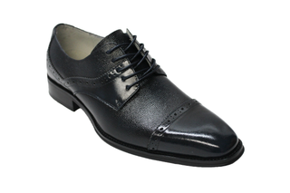 Giorgio Venturi 6770 Navy Cap Toe Oxford Shoes