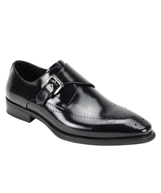 Giovanni Jeffery Monk Strap Dress Shoe - Black