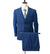 MDZ Windowpane Modern Fit Vested Suit - Medium Blue