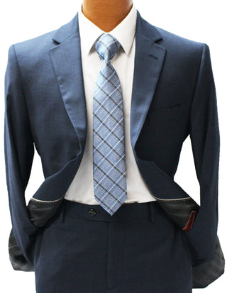 Navy Windowpane Modern Fit Suit