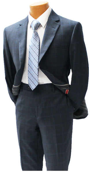 Navy with Blue Windowpane Modern Fit Suit