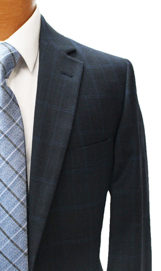 Navy with Blue Windowpane Modern Fit Suit
