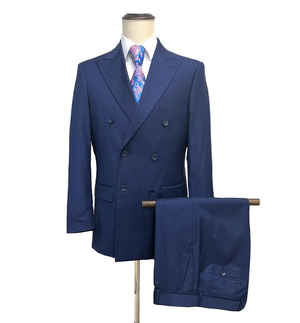 Mazari Double Breasted Suit - Paris Blue 1500DB – MDZ Menswear