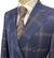 Mazari Slam Windowpane Double Breasted Modern Fit Suit - Blue 2028