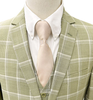 Mazari Vested Ultra Slim Fit Windowpane Suit - Paris Sage