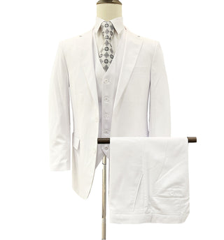 Mazari Vested Modern Fit Suit - 1500 Paris White