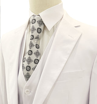 Mazari Vested Modern Fit Suit - 1500 Paris White