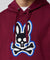 Psycho Bunny Patchin Chenille Bunny Logo Hoodie - Crimson