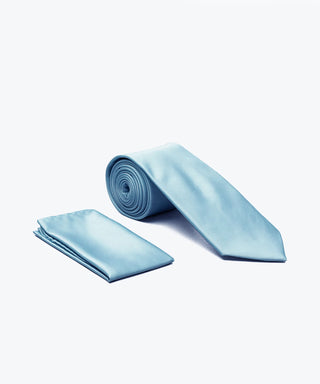 Stacy Adams Solid Tie and Handkerchief - Light Blue