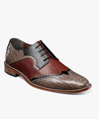 Stacy Adams Gregorio Leather Sole Wingtip Oxford Shoe - Gray Multi