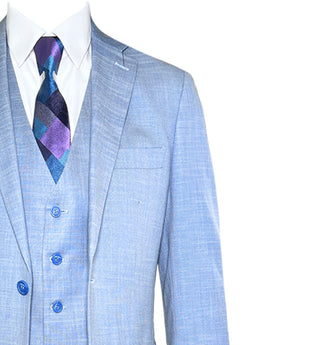 Angelo Rossi Vested Modern Fit Suit - Blue
