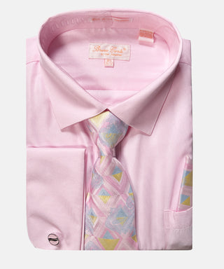 Bruno Conte Check Regular Fit Dress Shirt Combo - Pink