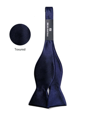 Bruno Piattelli Textured Silk Bow Tie - Navy