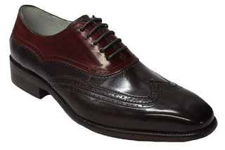 Giovanni Cyprus Chocolate Brown & Red Wingtip Oxford