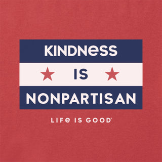 Life is Good Kindness is Nonpartisan Crusher Tee - Faded Red