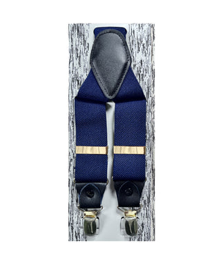Fratello Clip On Suspenders - Navy Blue