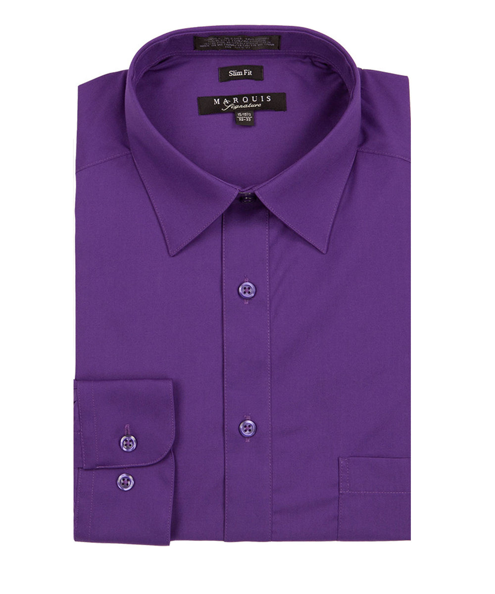 Marquis Slim Fit Dress Shirt - Purple– MDZ Menswear