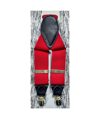 Fratello Clip On Suspenders - Red