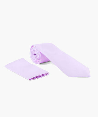 Stacy Adams Solid Tie and Handkerchief - Lavander